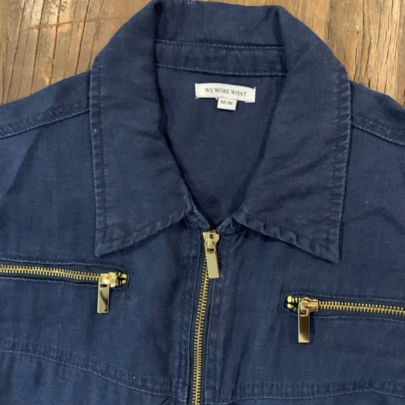 Navy Blue Romper with Gold Zippers by WEWOREWHAT size M ๐ฆ๐ฆ๐ฆ๐ฆ๐๐๐๐๐๐โค๏ธ - Picture 2 of 11